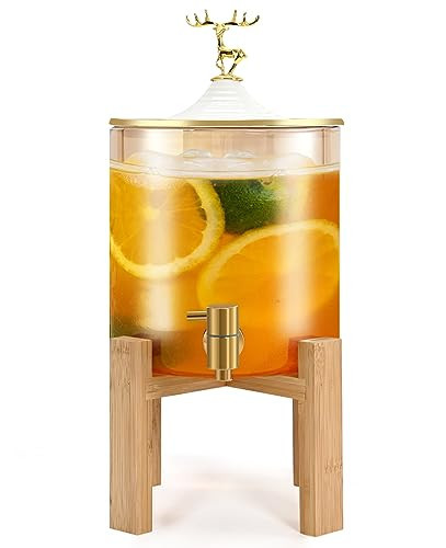 Water Dispenser for Party, 1.32 Gallon Glass Beverage Dispenser with Spigot, Punch Dispenser for Parties, Party Drink Dispenser for Lemonade, Juice, Punch, Water, Outdoor, Daily Use | Amazon (US)