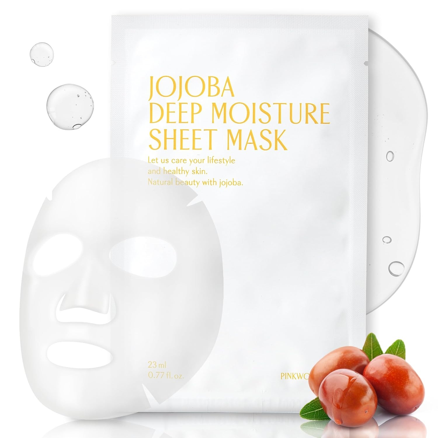 Jojoba Deep Moisture Sheet Masks (5EA), Jojoba Oil and Hyaluronic Acid, Soothing for Dry and Sens... | Amazon (US)