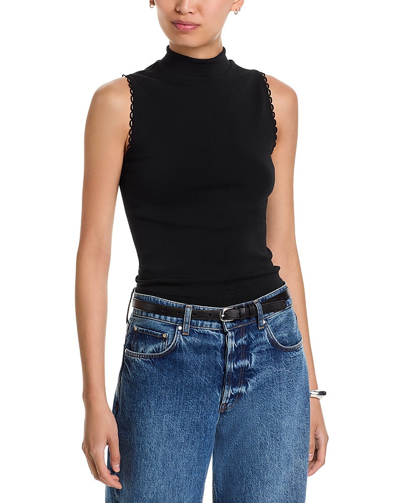 Re/Done Mock Neck Scalloped Tank | Bloomingdale's (US)