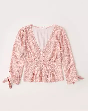 Tie-Sleeve Blouse | Abercrombie & Fitch (US)