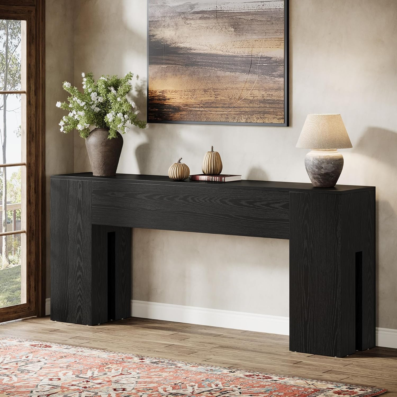 Tribesigns 71 inches Long Console Table for Entryway Farmhouse Sofa Console Behind Couch Entry Table for Hallway Foyer Living Room Black one_size | Lowe's