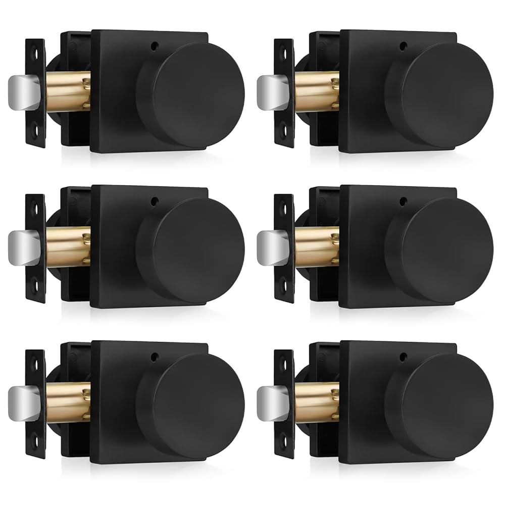 Haidms Matte Black Door Knobs Interior Privacy, Heavy Duty Square Black Interior Door Knobs for B... | Amazon (US)