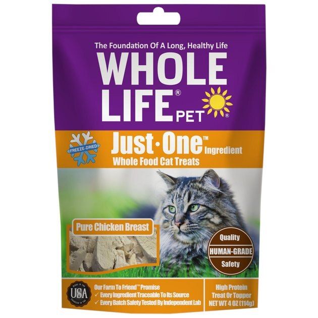 WHOLE LIFE Just One Ingredient Pure Chicken Breast Freeze-Dried Cat Treats, 4-oz bag - Chewy.com | Chewy.com