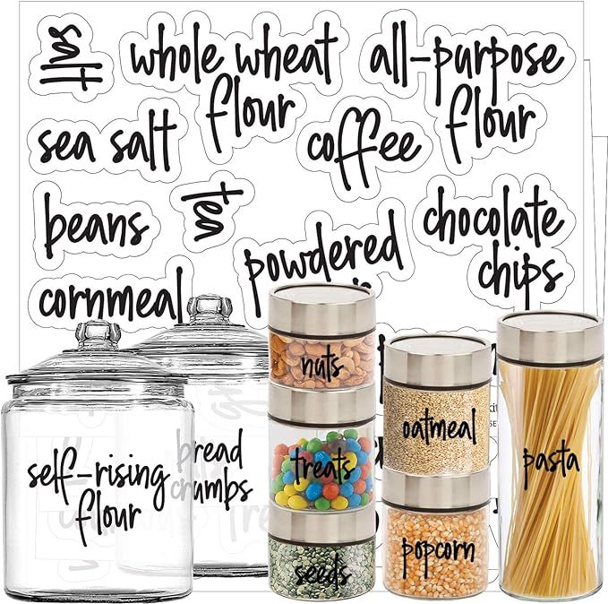 Talented Kitchen Script Pantry Labels – 57 Main Ingredients – Food Pantry Label Sticker. Wate... | Amazon (US)