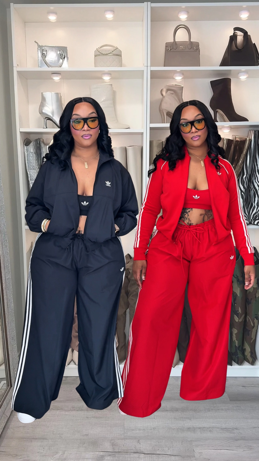 Hey Beauties 🩷 

Catch me in wide leg or barrel pants all summer long because Adidas is dropping 🔥 And if they’re sold out, I warned y’all to buy them two weeks ago 🥲 

Pants XXL
Bra XL
Red jacket medium
Black jacket small

I’m 5’8 225 pounds for sizing reference

#LTKgrwm #LTKootd #LTKPlusSize