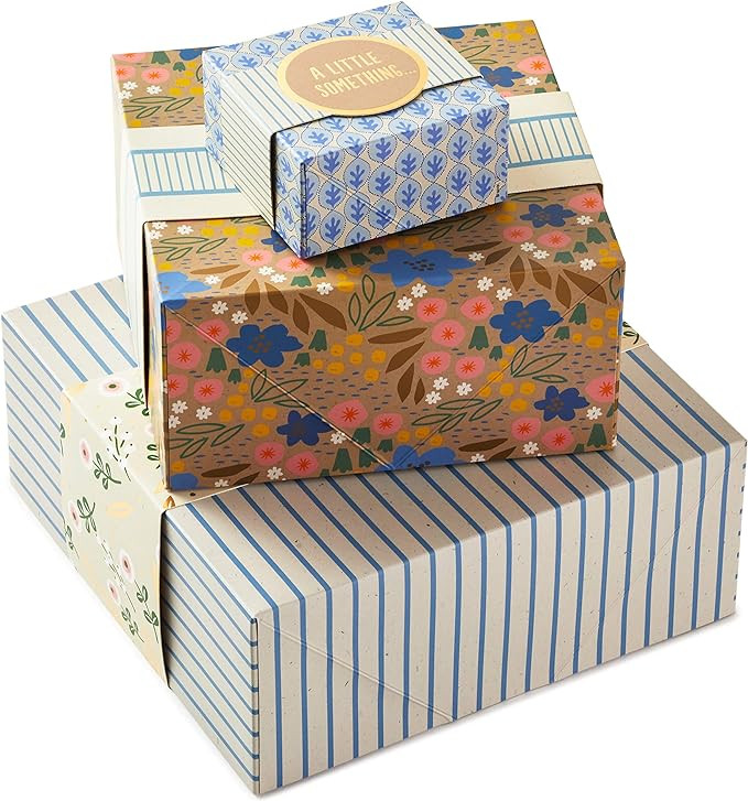 Hallmark Gift Boxes 3-Pack Assorted Sizes (Flowers and Stripes) for Birthdays, Bridal Showers, Mo... | Amazon (US)