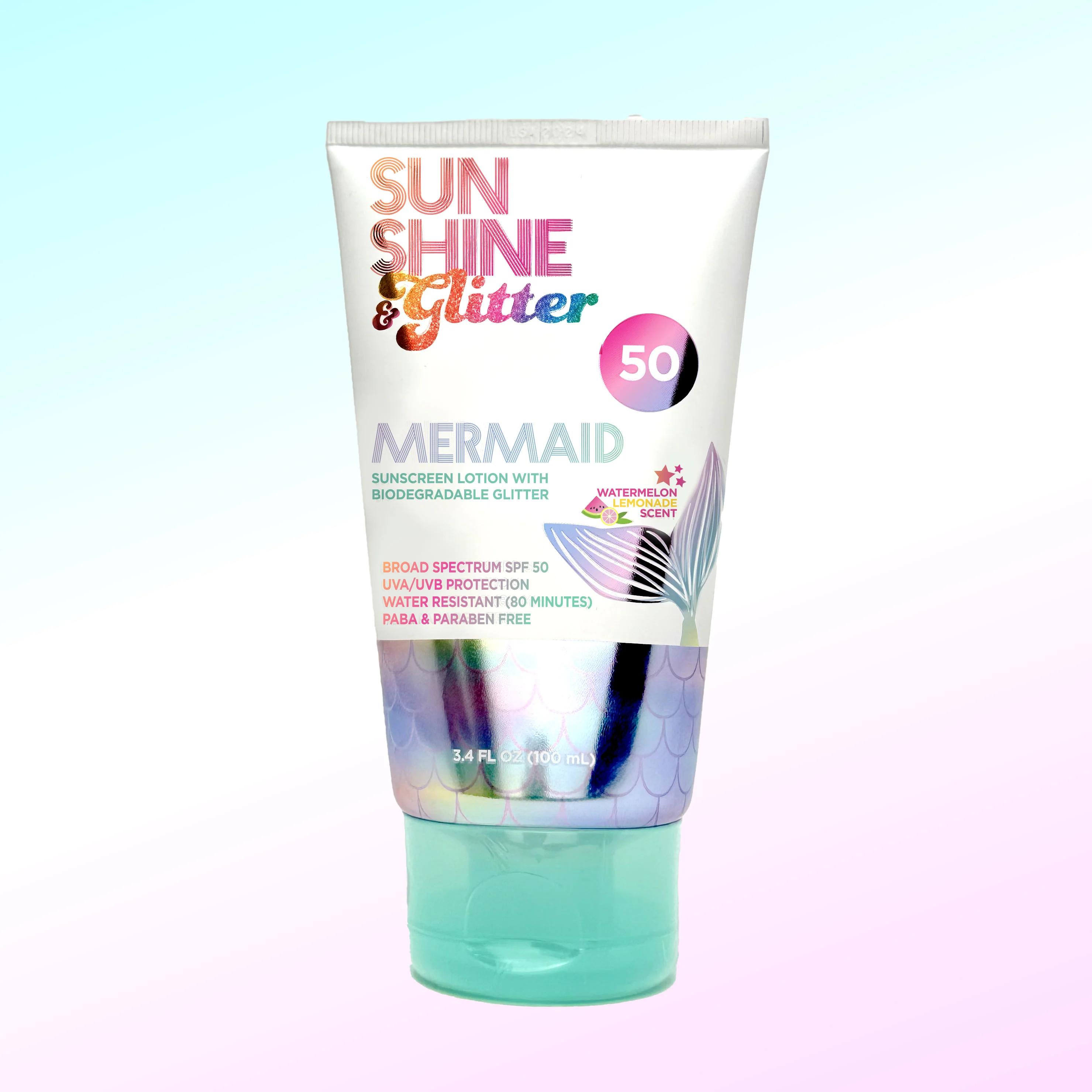 Sunshine & Glitter Mermaid SPF 50 Biodegradable Glitter Sunscreen | Sunshine & Glitter