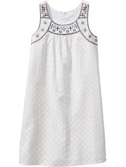 Girls Embroidered-Yoke Dresses | Old Navy US