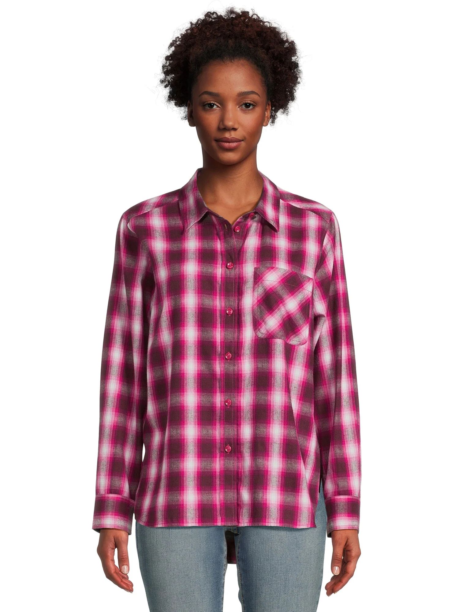 Time and Tru Women's Flannel Shirt, Sizes XS-3XL | Walmart (US)