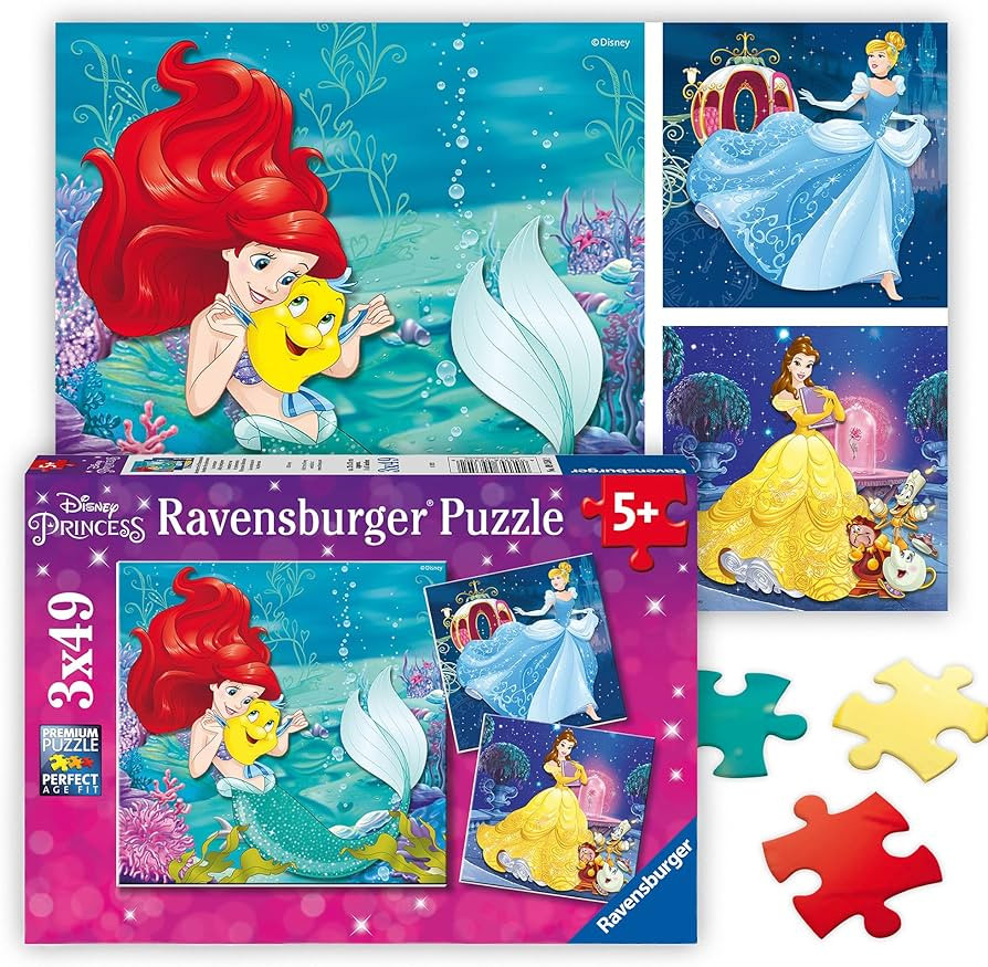 Ravensburger - Disney Princess Adventures - 49 Piece Jigsaw Puzzle 3 Pack Set - Vibrant Colors - ... | Amazon (US)