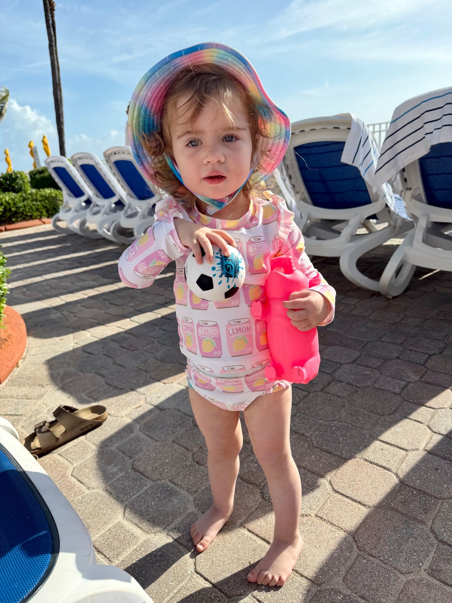 Sweetest Little Beach Day Look 🌈☀️

Caroline soaking up the sunshine in the cutest little beach outfit 🌊☀️ This long sleeve rash guard set is perfect for keeping her protected while still looking so fun and colorful 💕 The lemon print is just too sweet 🍋 paired with the most adorable rainbow sun hat 🌈

Perfect for beach days, pool time, and sunny vacations with littles 💗 Easy, comfy, and protective while still giving all the bright, playful coastal vibes ✨👒

Great for toddler beach outfits, swim sets, sun-safe style, and family vacation looks 🌴☀️🍋

#LTKKids #LTKBaby #LTKSwim