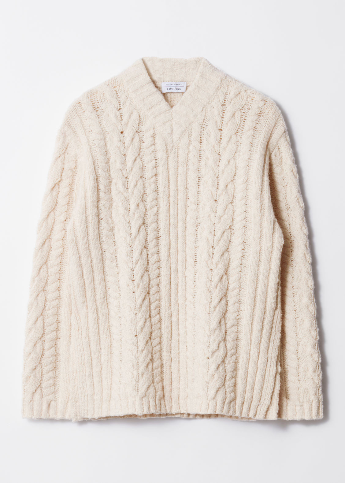 Cable-Knit V-Neck Jumper - Beige | & Other Stories (EU + UK)