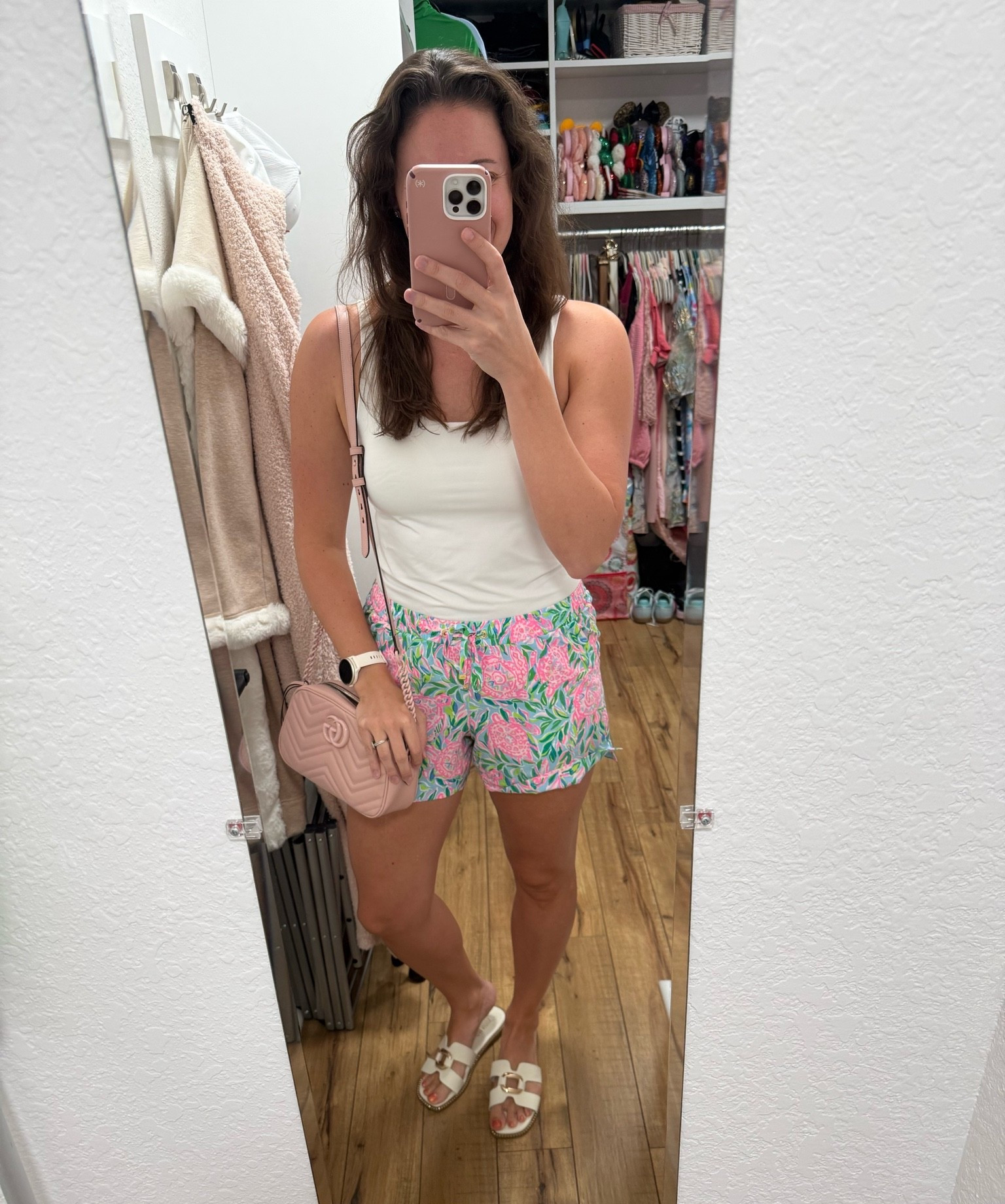 Florida cuteness at its finest! Love a Lilly Pulitzer short and my dry fit tank from Uniqlo keeps me cool! Sandals from Marshalls with a Gucci bag to tie it together!

#LTKgrwm #LTKootd #LTKdayinmylife