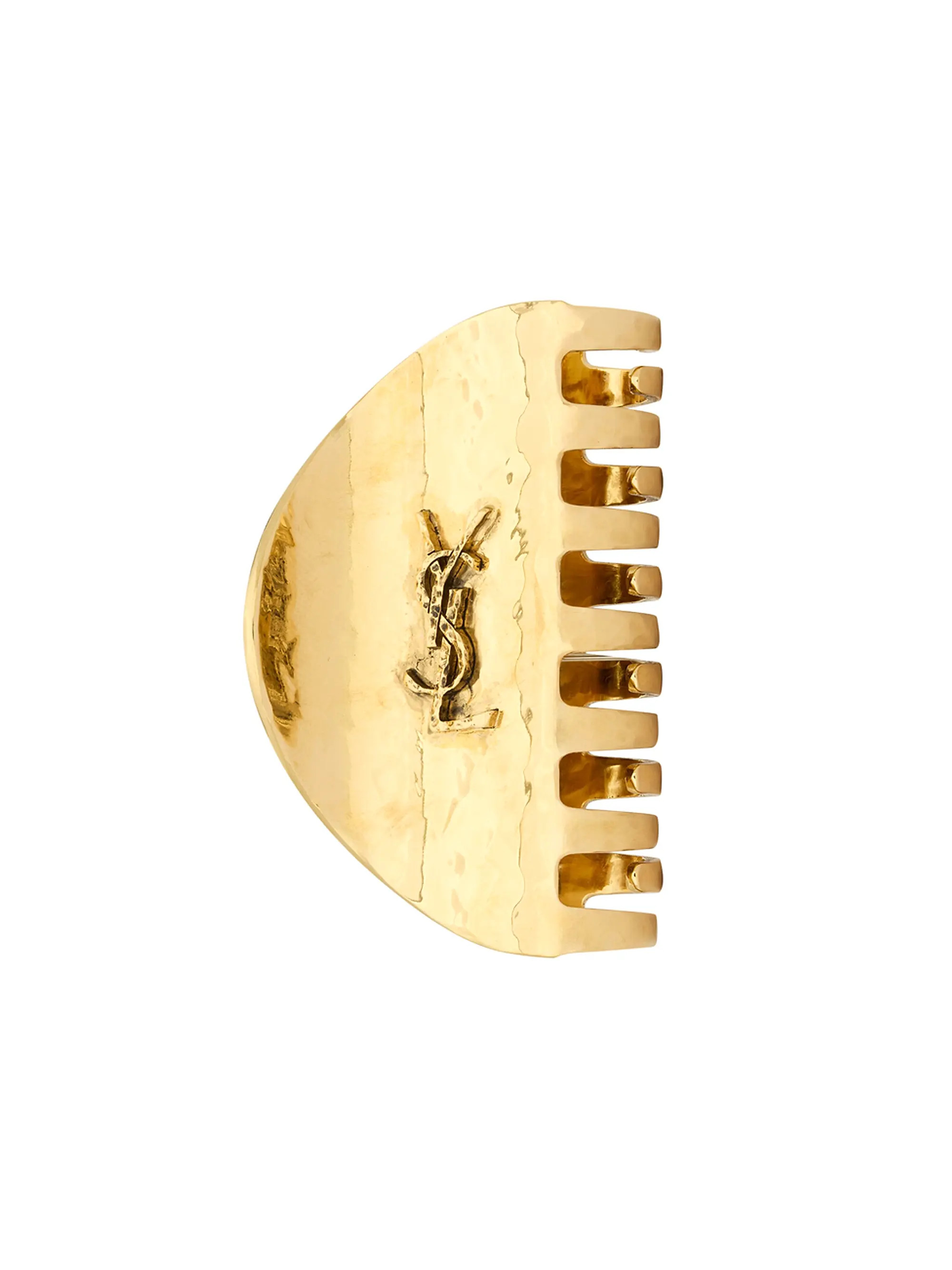 Saint Laurent Cassandre Claw Clip in Hammered Metal | Saks Fifth Avenue | Saks Fifth Avenue
