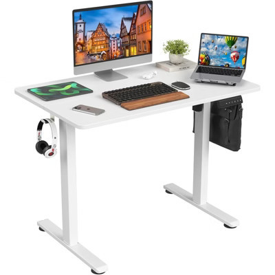 FONTOI Desks, Standing Desk with Splice Board, Home Office Desk with Adjustable Height, Ergonomic Rising Desk, White, 24"*40"*27.5" | Target