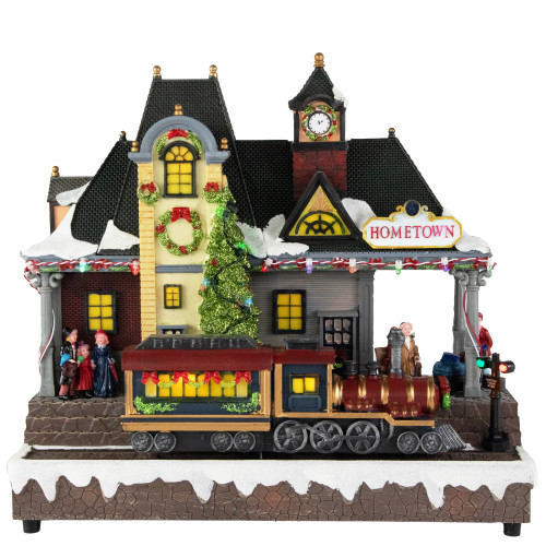 LED Lighted and Musical Christmas Train Village Display - 13" | Christmas Central