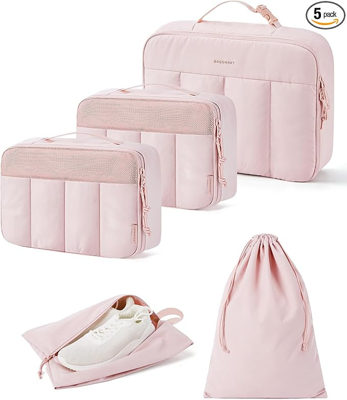 BAGSMART Packing Cubes for Travel Women, Large Capacity Hanging Packing Cubes for Suitcases, Quil... | Amazon (US)