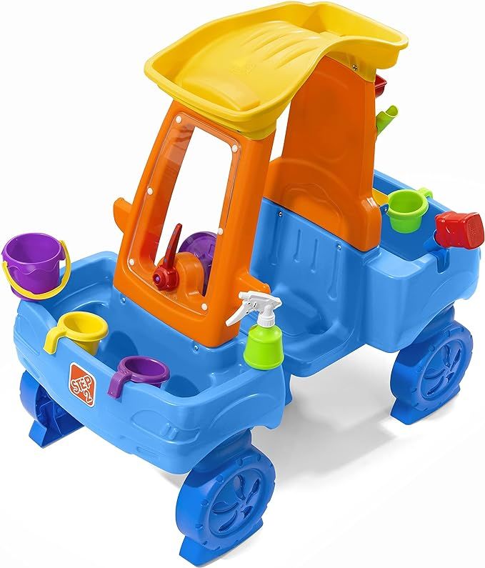 Step2 Car Wash Splash Center, Kids Outdoor Water Table Toy, Pretend Play Car Wash Toy, Blue/Orang... | Amazon (US)