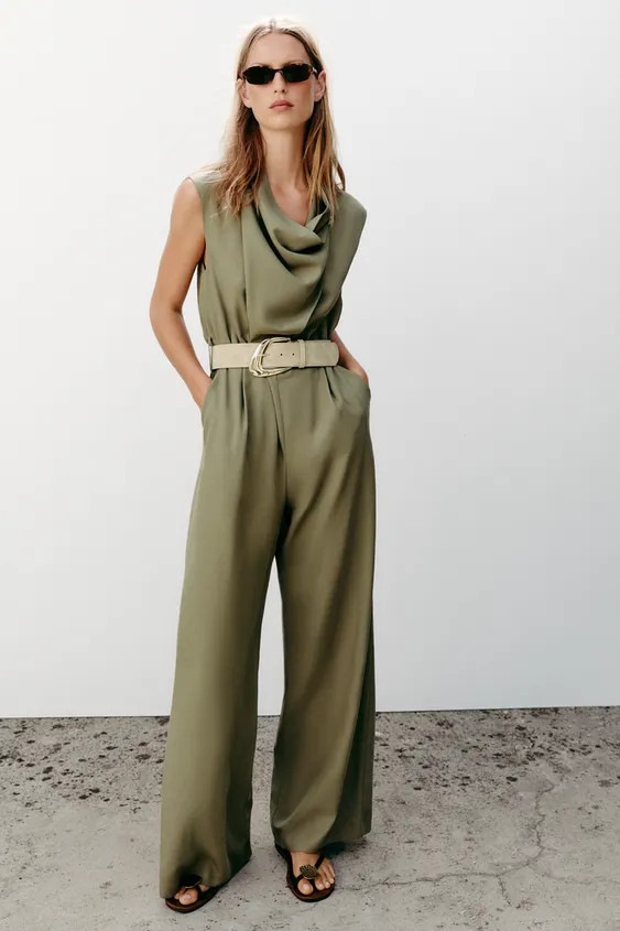 LONG BELTED JUMPSUIT | Zara US