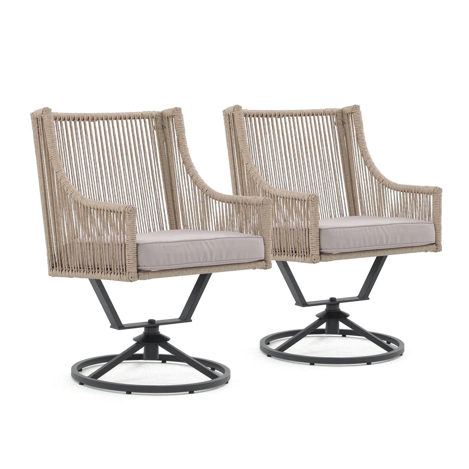 JOIVI Patio Chairs 360 Degrees Swivel Outdoor Chairs with High Back and Deep Seating, (Set of 2) | Walmart (US)