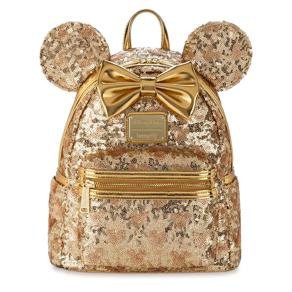 Minnie Mouse Gold Sequin Loungefly Mini Backpack | Disney Store