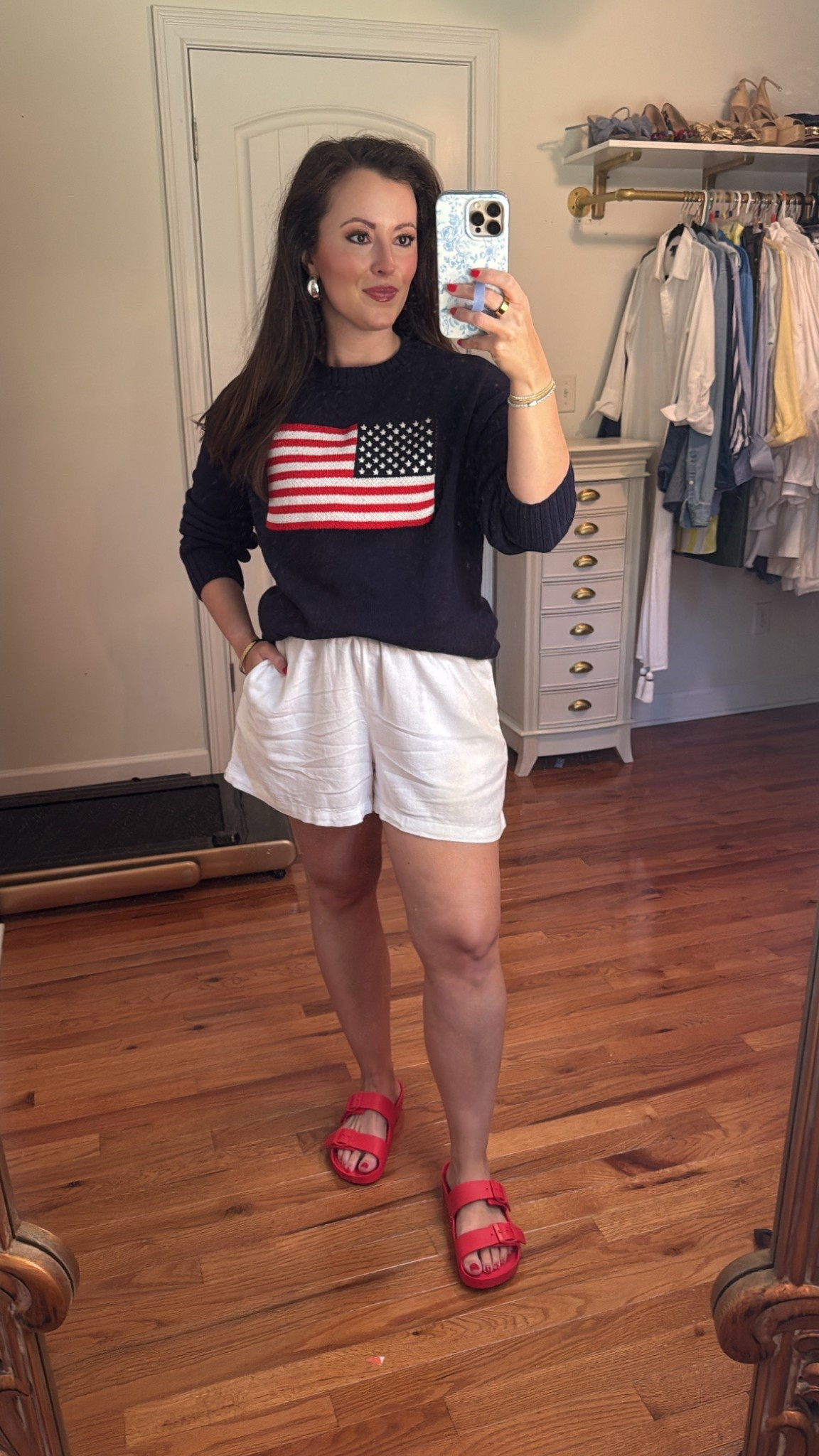 Cute & casual 
Fourth of July outfit
4th of July outfit ideas 
Red white and blue

American flag sweater - XS
White linen shorts - medium
Red sandals - TTS
Target finds!

#LTKSeasonal #LTKFindsUnder50 #LTKSummerEdit