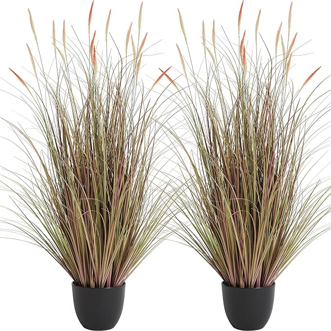 4ft 2-Pack Artificial Cattail Reed Grass, 47.2’’ Fake Indoor Outdoor Plants | Amazon (US)