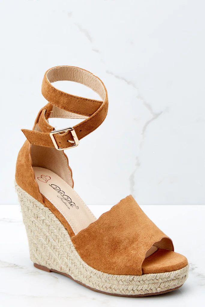 Oh My Lands Camel Platform Wedges | Red Dress 