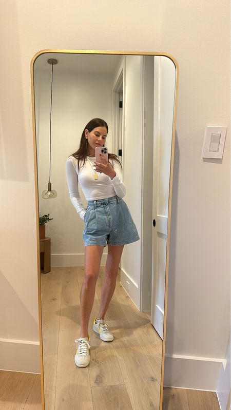 Perfect fit for the summer !! 

Jean shorts - white top - summer outfit inspo - trendy fashion sneaker - easy ootd - casual summer outfit 

#LTKStyleTip #LTKSeasonal