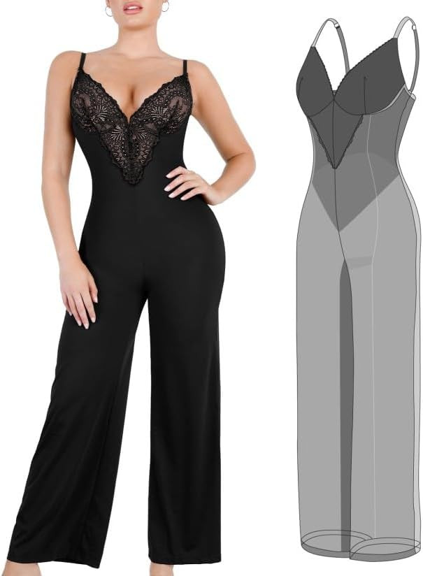 Popilush Shapewear Jumpsuit for Women Wide Leg Shaper Romper | Amazon (US)