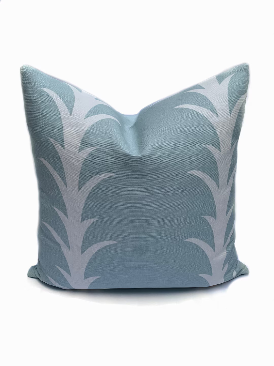 Schumacher Acanthus Sky Double Sided Cushion Cover Pillow Cover Chambray | Etsy (US)
