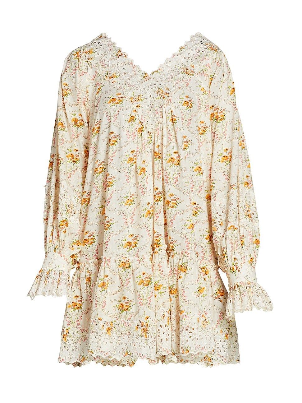 byTiMo Women's Floral V-Neck Mini Dress - Wallpaper - Size Medium | Saks Fifth Avenue