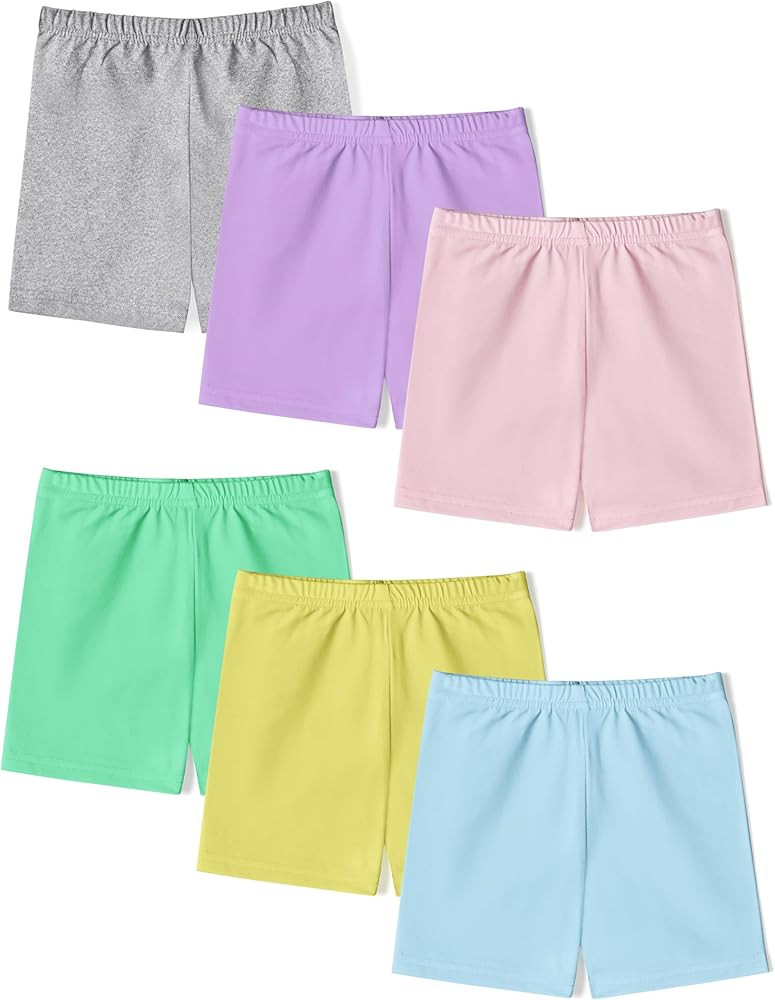 Girls Bike Shorts 6 Pack Toddler Biker Shorts Soft Stretchy Cartwheel Undershorts for Under Dress... | Amazon (US)