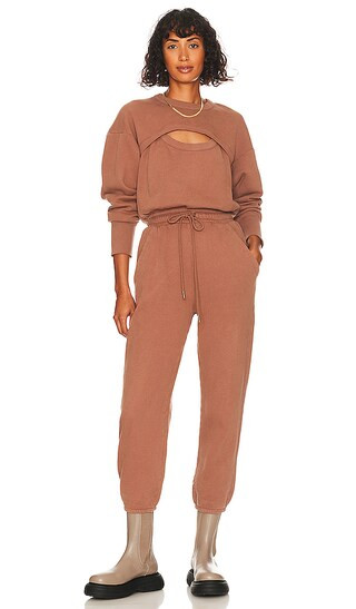 Franki Fleece Jumpsuit in Butterscotch | Revolve Clothing (Global)