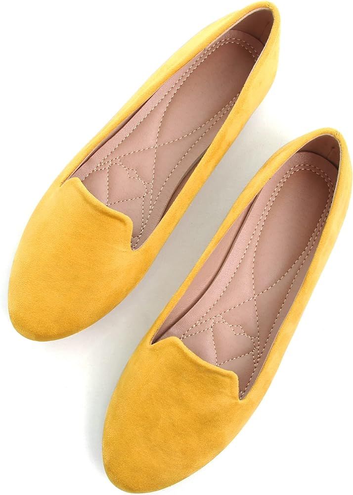 SAILING LU Women Round Toe Flats Comfortable Ballet Shoes Dressy Slip-ons Loafers | Amazon (US)