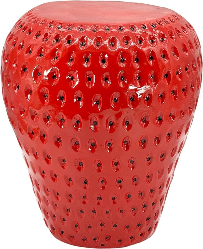 Galt International 18" Red Strawberry Stool Side Table Home Decor Plant Stand Garden Indoor Outdo... | Amazon (US)