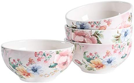 Bico Margret's Garden Ceramic Bowls Set of 4, for Pasta, Salad, Cereal, Soup & Microwave & Dishwashe | Amazon (US)