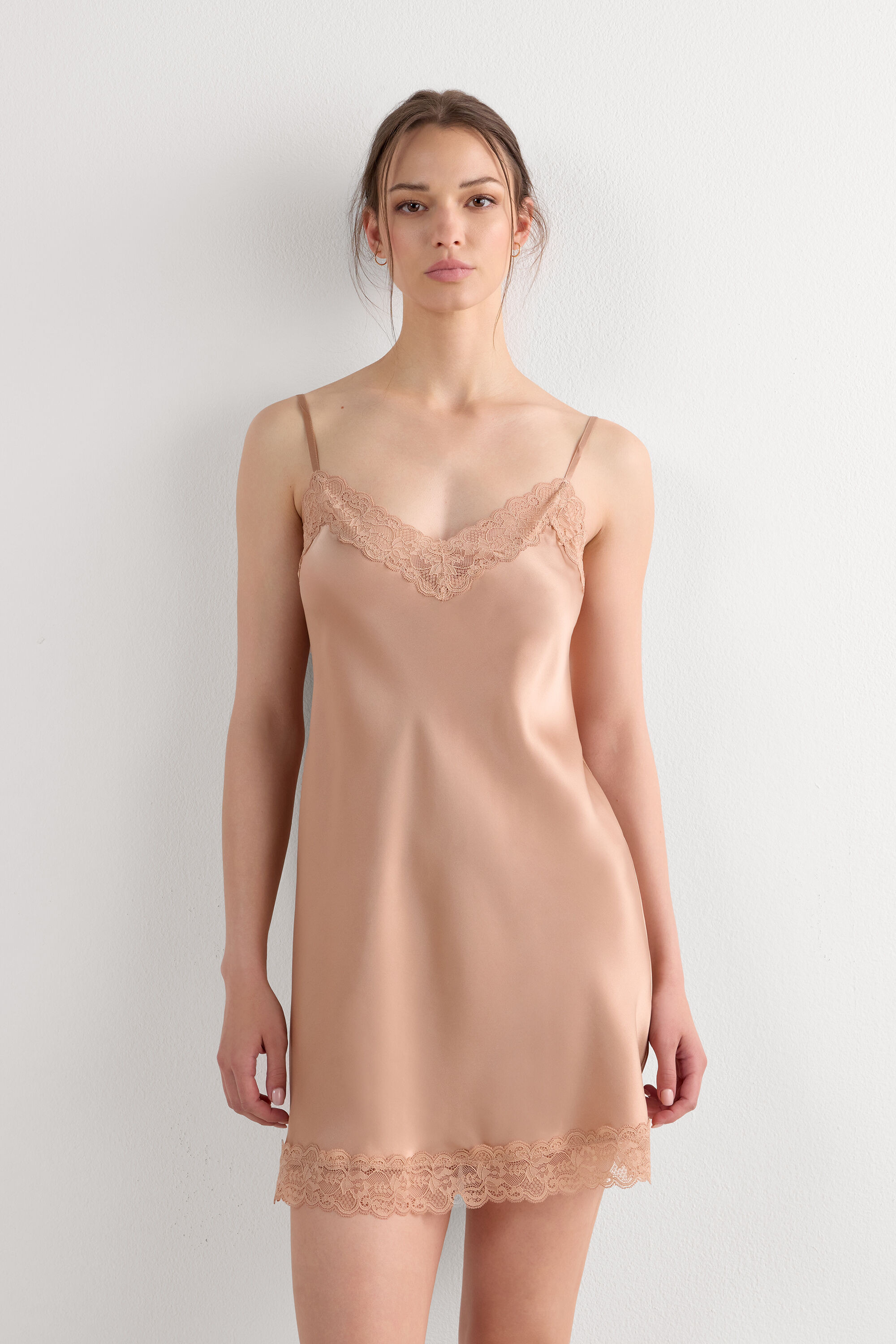 Silk Slip with Lace Insert Detail | Intimissimi (US)