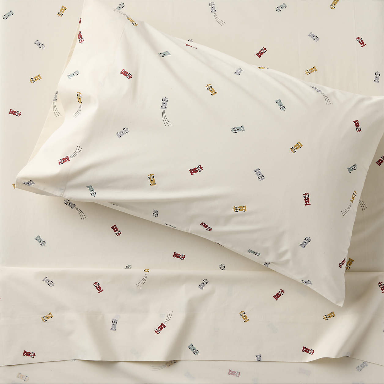 Stay Cool Victory Laps 100% Organic Cotton Kids Twin Sheet Set | Crate & Kids | Crate & Barrel