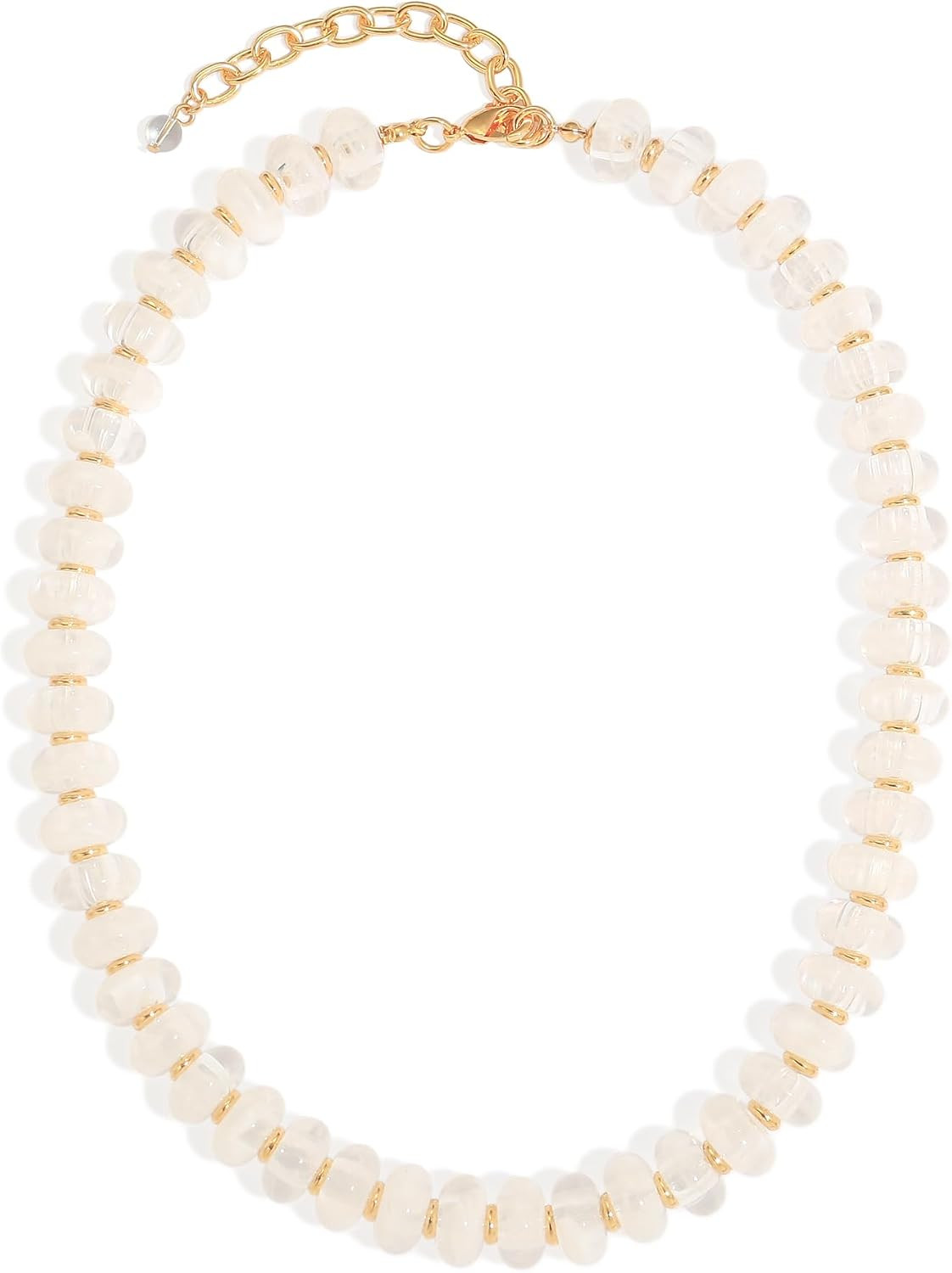 Chunky Beads Necklace for Women Trendy Gold Puffy Heart Choker Necklace Colorful Resin Beaded Heart Pendant Necklaces Statement Jewelry | Amazon (US)