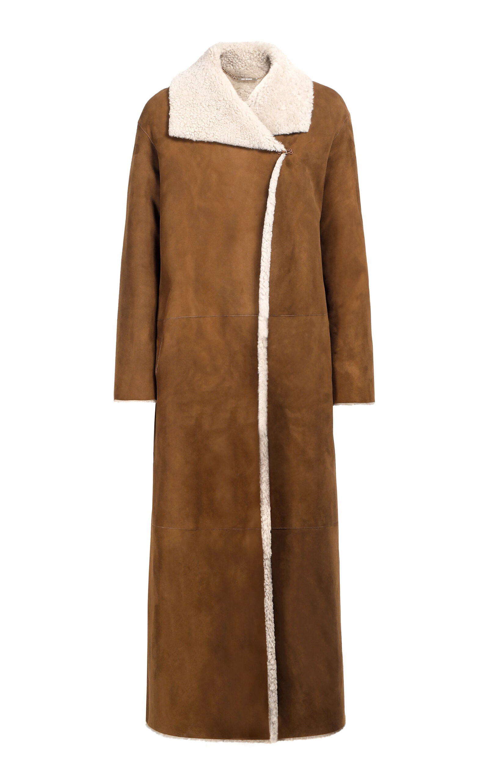 Nour Hammour - Birthday Shearling-Trimmed Leather Coat - Brown - FR 38 - Moda Operandi | Moda Operandi (Global)