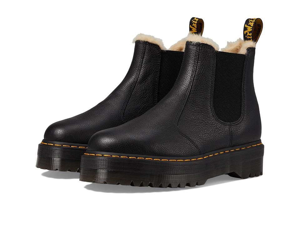Dr. Martens 2976 Platform Faux-Fur Lined Boots Black : UK 8 (US Men's 9 - US Women's 10) Medium, Leather | Zappos