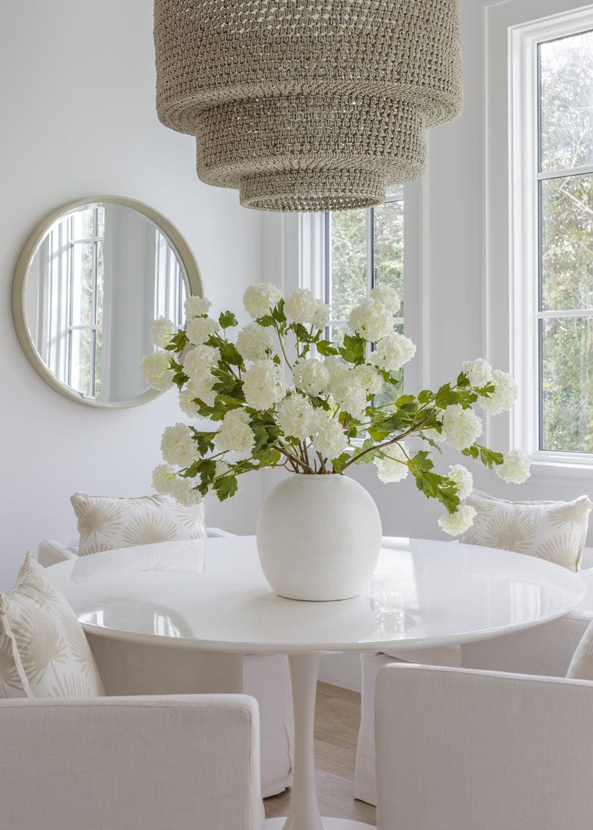 Faux Snowball Flower in White - 43.5" | Afloral