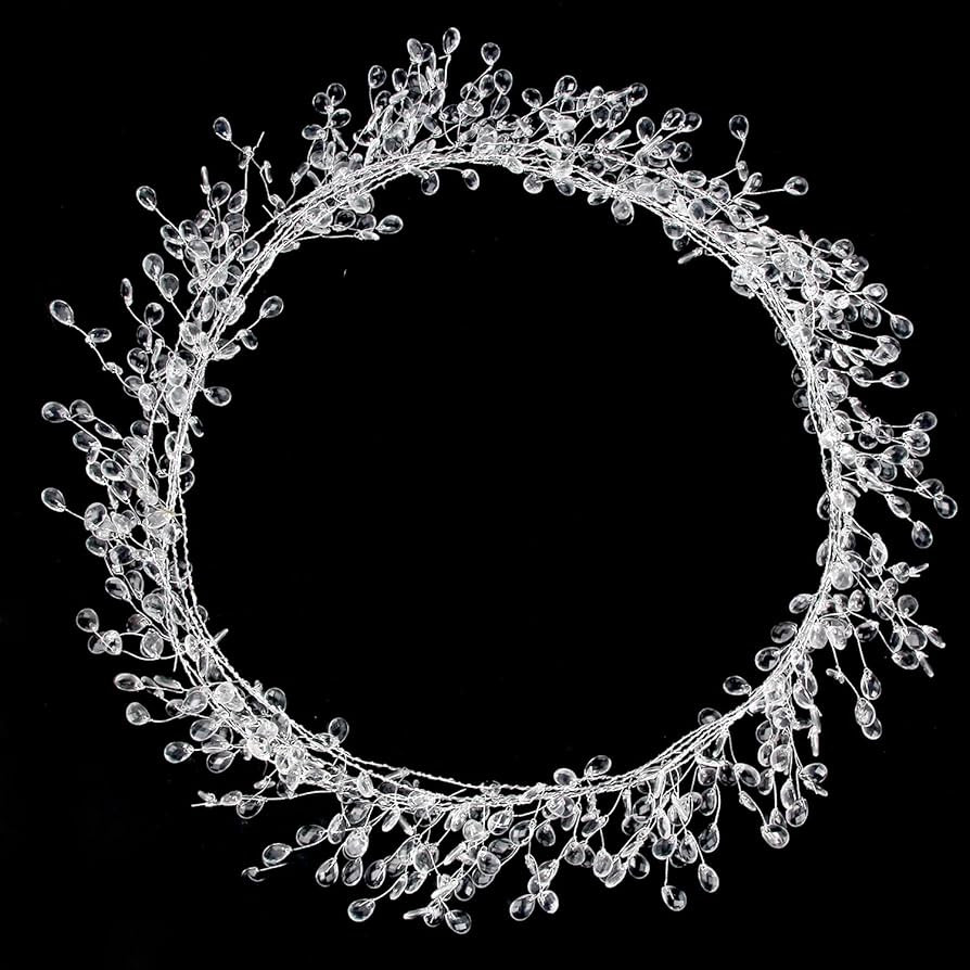 FOIMAS 16ft Clear Acrylic Wire Bead Garland Strand Ice Faux Crystal Bead String Garland for Chris... | Amazon (US)