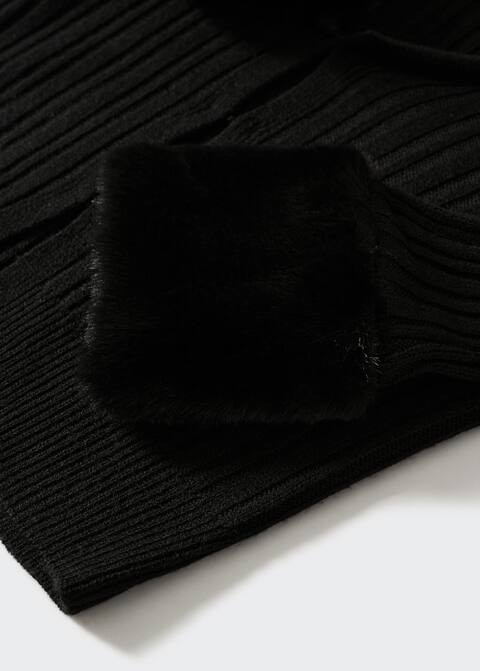 Detachable fur collar cardigan -  Women | Mango United Kingdom | MANGO (UK)