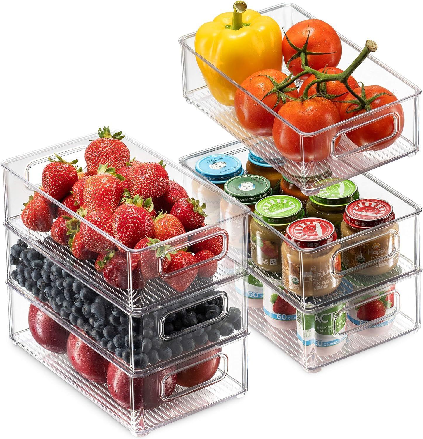 Refrigerator Organizer Bins Stackable Fridge Organizers amazon kitchen finds kitchen deals fridge | Amazon (US)