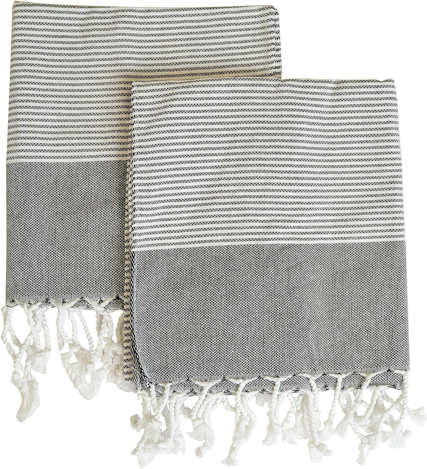 MyMesken- Cotton Turkish Hand Towels for Bathroom and Kitchen, Kitchen Towels- Bathroom Towels- G... | Amazon (US)