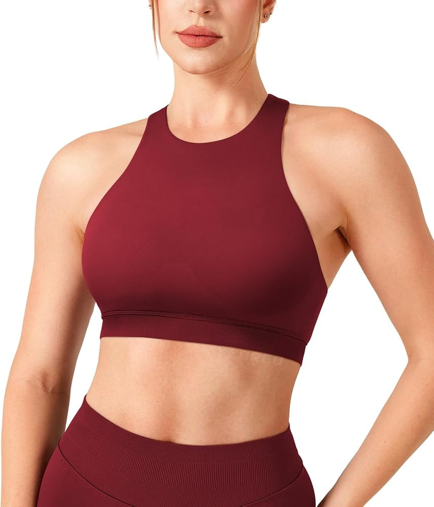YEOREO Racerback Sports Bras for Women Padded Medium Impact Dafnien Seamless Yoga Workout Crop To... | Amazon (US)