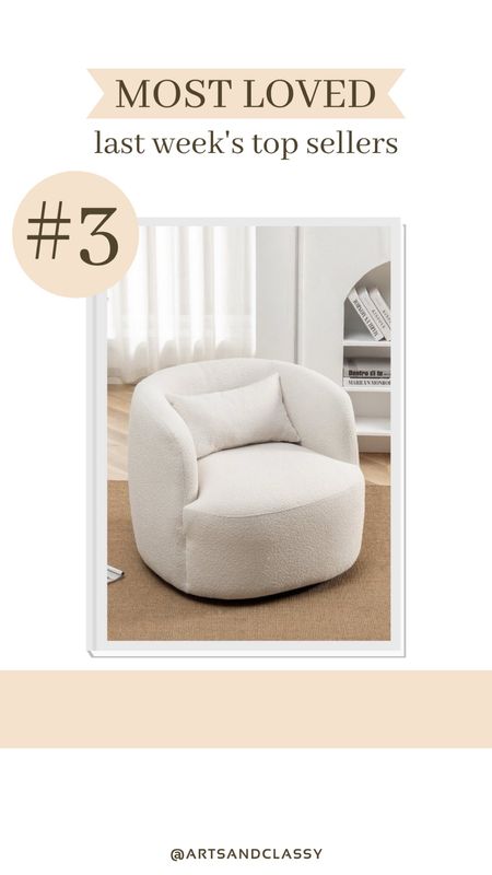 This white boucle upholstered swivel chair is one of this week’s best sellers! It’s from Wayfair and on major sale now

#LTKhome #LTKsalealert