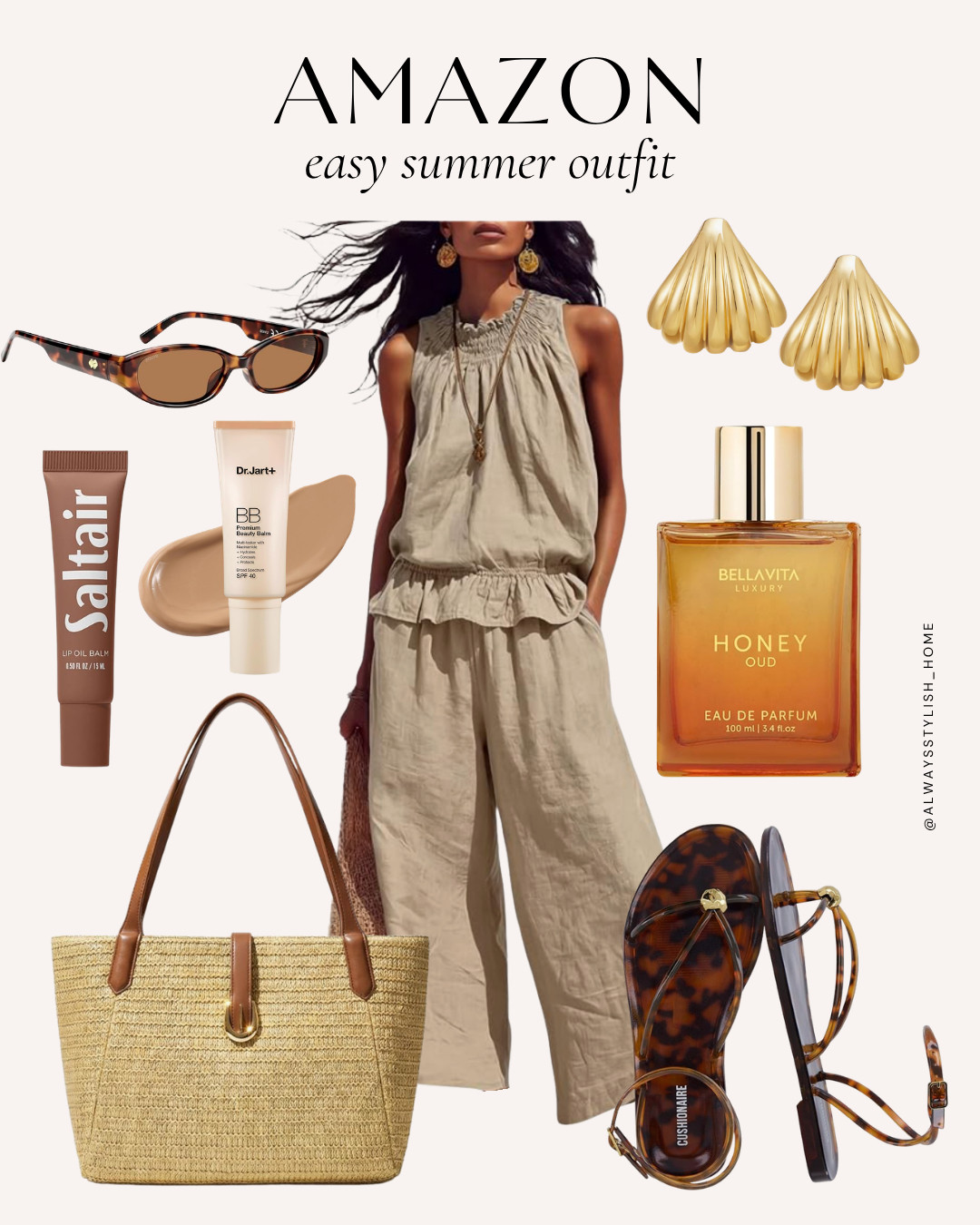 Amazon warm weather outfit that looks so much more expensive than it is ☀️🤍 Perfect for vacations, brunch, beach days, and everyday summer style — all affordable and Amazon Prime-ready! #LTKootd 

 #LTKgrwm #LTKootd #LTKSeasonal